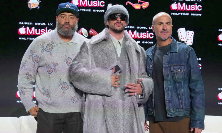 Bad Bunny enjoying his Super Bowl  moment, no mention of ICE to press